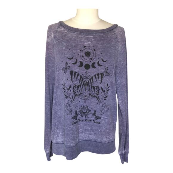 Miken Flow Create Your Own Magic Sweatshirt Gray Long Sleeve Women's Size small - Picture 1 of 8